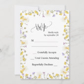 パーソナライズされた素朴フローラ結婚式RSVPカード 招待状 (正面)