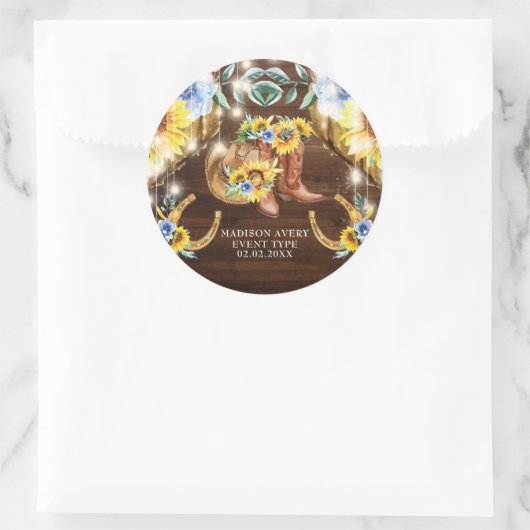 パーソナライズされた素朴フローラ ラウンドシール (バッグ)