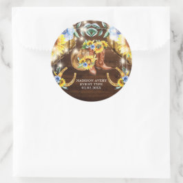 パーソナライズされた素朴フローラ ラウンドシール