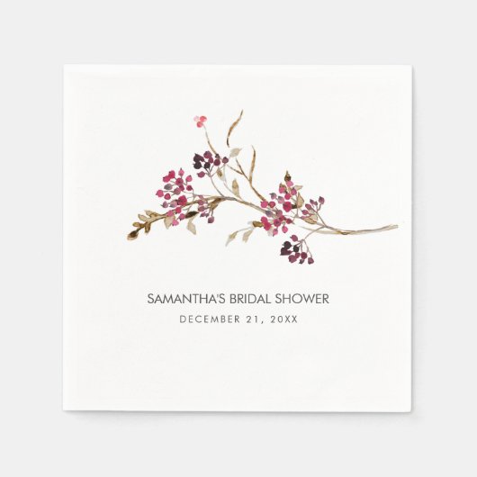 パーソナライズされた素朴ブライダルシャワー スタンダードカクテルナプキン (正面)