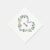 パーソナライズされた素朴モダンフローラ結婚ズ スタンダードカクテルナプキン (角)