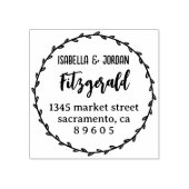 パーソナライズされた素朴リース対差出人住所 ラバースタンプ (インプリント)