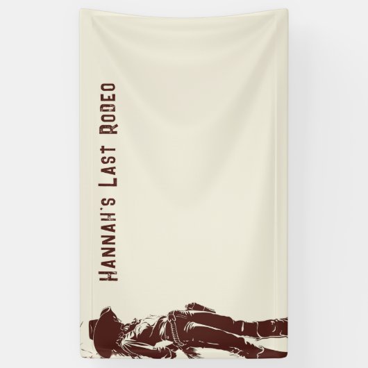 パーソナライズされた素朴女性のカーボーイウエスタンパーティーバナー 横断幕 (縦)