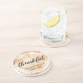 パーソナライズされた素朴木のディスク感謝結婚の コースター (側面)