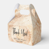 パーソナライズされた素朴木目ありがとう結婚さん フェイバーボックス (裏面サイド)