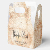 パーソナライズされた素朴木目ありがとう結婚さん フェイバーボックス (オープン)