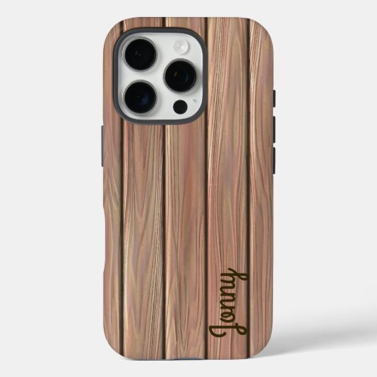 パーソナライズされた素朴木目 Case-Mate iPhoneケース (裏面)