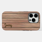 パーソナライズされた素朴木目 Case-Mate iPhoneケース (裏面 (横))