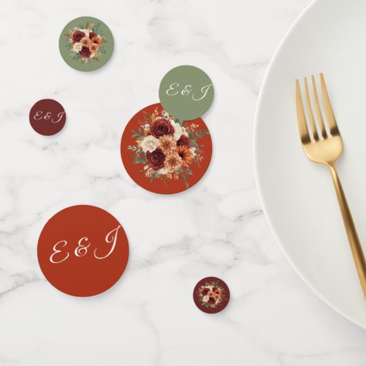 パーソナライズされた素朴秋の結婚式表紙吹雪 コンフェッティ (グループ)