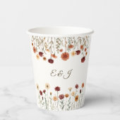 パーソナライズされた素朴秋フローラ結婚紙カップ 紙コップ (裏面)