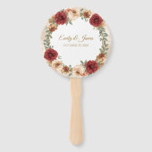 パーソナライズされた素朴秋結婚フローラのファン ハンドファン (正面)