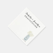 パーソナライズされた素朴結婚- Mason Jar スタンダードカクテルナプキン (角)
