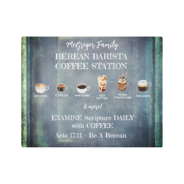 パーソナライズされた素朴聖なる書物、 経典 メタルプリント (正面)