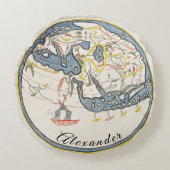 パーソナライズされた素朴航海のヴィンテージ ラウンドクッション (正面)