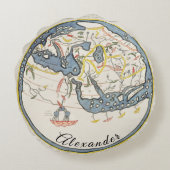 パーソナライズされた素朴航海のヴィンテージ ラウンドクッション (裏面)