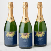 パーソナライズされた素朴花結婚病 スパークリングワインラベル (ボトル)