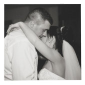 パーソナライズされた素朴茶色の木の写真 フォトキューブ (正面)