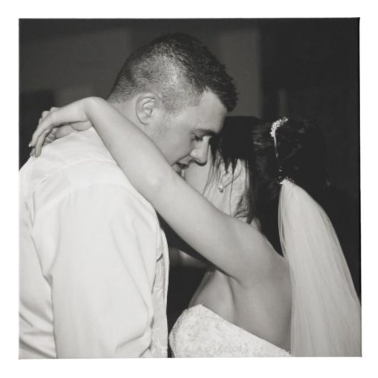 パーソナライズされた素朴茶色の木の写真 フォトキューブ (正面)