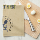 パーソナライズされた素朴農家のシェフおもしろい キッチンタオル (四つ折り)