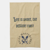 パーソナライズされた素朴農家のシェフおもしろい キッチンタオル (縦)