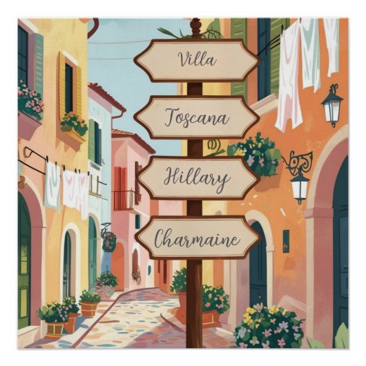 パーソナライズされた素朴Signpost -ヴィンテージファミリ保 ポスター (正面)