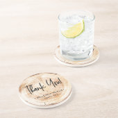 パーソナライズされた素朴Wood Diskありがとうござ結婚う コースター (側面)