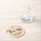 パーソナライズされた素朴Wood Disk Thank 結婚s Co ラウンドペーパーコースター (インサイチュ)