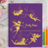 パーソナライズされた紫の妖精の書き込みと描き込みノートブック ノートブック