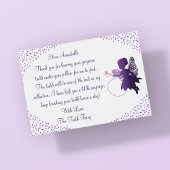 パーソナライズされた紫の歯の妖精の感謝カード サンキューカード