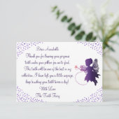 パーソナライズされた紫の歯の妖精の感謝カード サンキューカード (スタンド正面)