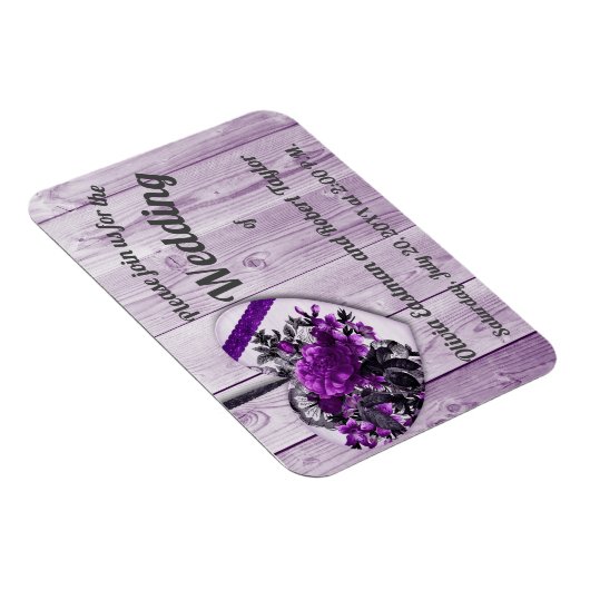 パーソナライズされた紫紫ハート マグネット (右側)