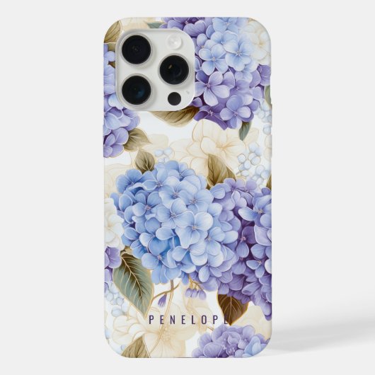 パーソナライズされた紫陽花のiPhoneケース iPhoneケース (裏面)