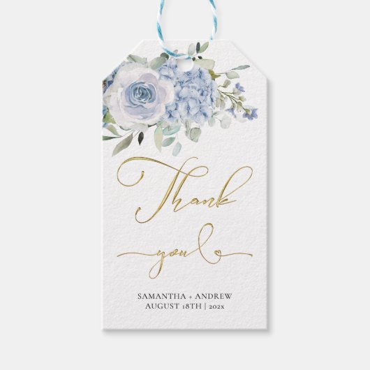 パーソナライズされた紫陽花結婚の贈り物ラベルテンプレート ギフトタグ (正面)