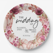 パーソナライズされた結婚かぼちゃ秋 ペーパープレート (正面)