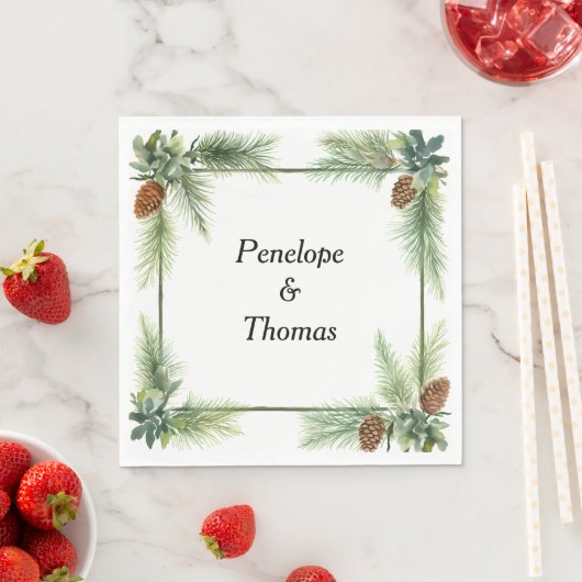 パーソナライズされた結婚かシャワーのナプキン スタンダードランチョンナプキン (インサイチュ)