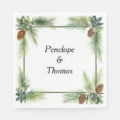 パーソナライズされた結婚かシャワーのナプキン スタンダードランチョンナプキン (正面)