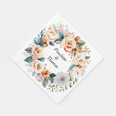 パーソナライズされた結婚かシャワーのナプキン スタンダードランチョンナプキン (角)