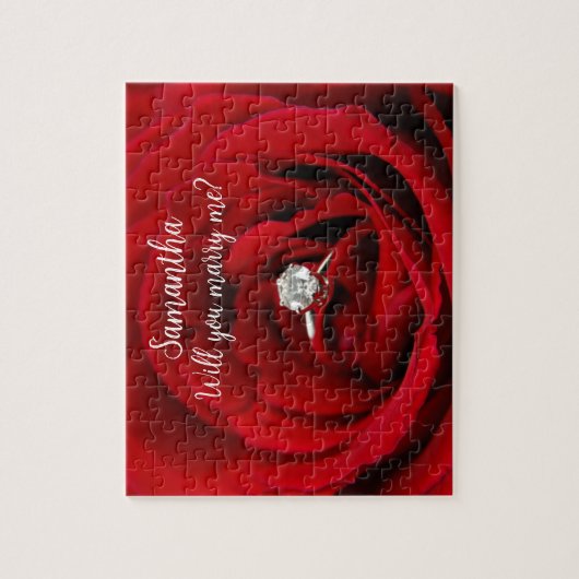 「パーソナライズされた結婚してくれない?」 写真とメッセージ ジグソーパズル (縦)