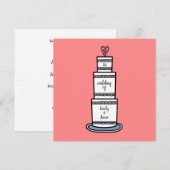 パーソナライズされた結婚のケーキイラストレーション結婚 招待状 (正面/裏面)