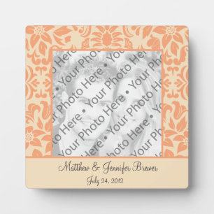 パーソナライズされた結婚のタイルの贈り物&文字付き保管 フォトプラーク