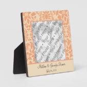 パーソナライズされた結婚のタイルの贈り物&文字付き保管 フォトプラーク (正面)