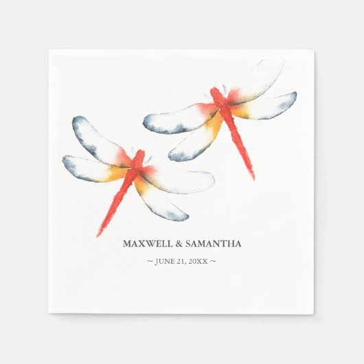 パーソナライズされた結婚のナプキンス スタンダードカクテルナプキン (正面)