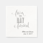 パーソナライズされた結婚のナプキン スタンダードカクテルナプキン (正面)