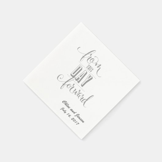 パーソナライズされた結婚のナプキン スタンダードカクテルナプキン (角)
