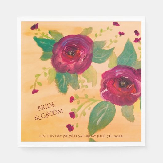 パーソナライズされた結婚のナプキン スタンダードランチョンナプキン (正面)