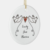 パーソナライズされた結婚のプロポーズとギフトセラミ セラミックオーナメント (右)