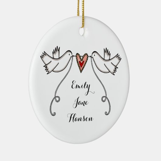 パーソナライズされた結婚のプロポーズとギフトセラミ セラミックオーナメント (右)