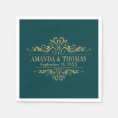 パーソナライズされた結婚のペトログリエレガントン スタンダードカクテルナプキン (正面)