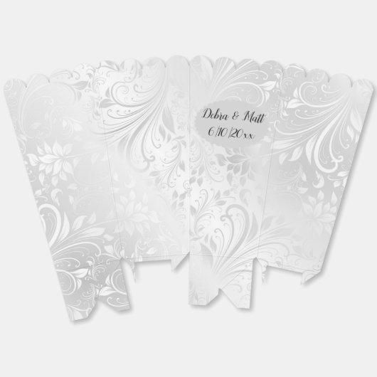 パーソナライズされた結婚のポップコーンの愛用箱 フェイバーボックス (見開き)
