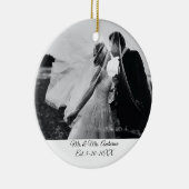 パーソナライズされた結婚の写真 セラミックオーナメント (右)